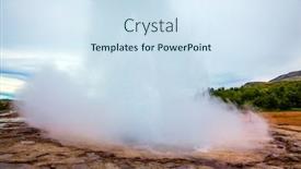  Presentation with hot spring - Colorful presentation design enhanced with famous-strokkur-geyser backdrop and a sky blue colored foreground