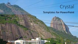  Presentation with sugar - Slide set consisting of famous-sugar-loaf-mountain background and a light blue colored foreground