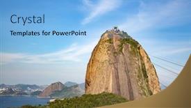  Presentation with sugar - Slide set featuring famous-sugar-loaf-mountain background and a light blue colored foreground