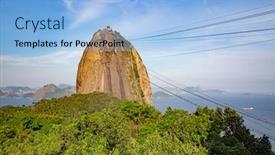  Presentation with sugar - Cool new slide deck with famous-sugar-loaf-mountain backdrop and a light blue colored foreground