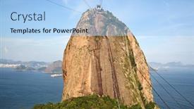  Presentation with sugar - Amazing PPT theme having famous-sugar-loaf-mountain backdrop and a light blue colored foreground