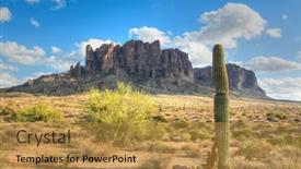  Presentation with superstition mountain - Audience pleasing slide deck consisting of famous-superstition-mountain-in-arizona backdrop and a gold colored foreground