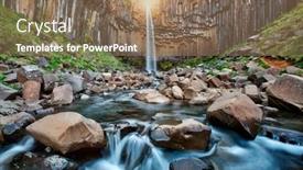  Presentation with waterfall - Beautiful presentation theme featuring famous-svartifoss-waterfall-colorful-summer backdrop and a coral colored foreground