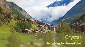  Presentation with alpine - Colorful PPT layouts enhanced with famous swiss city zermatt in the valley near the swiss-italian border center of alpine sports backdrop and a tawny brown colored foreground