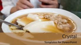  Presentation with snacks - PPT layouts having famous taiwan snacks of tofu background and a gold colored foreground