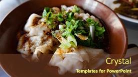  Presentation with noodles - Presentation featuring famous-taiwanese-food-clear-broth background and a tawny brown colored foreground