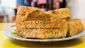  Presentation with snack - Beautiful theme featuring famous-taiwanese-snack-of-stinky backdrop and a gold colored foreground