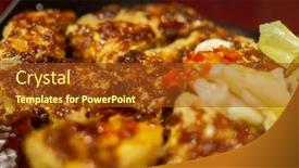  Presentation with snack - Presentation theme consisting of famous-taiwanese-snack-of-stinky background and a tawny brown colored foreground