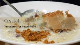  Presentation with snacks - Beautiful slide deck featuring famous-taiwanese-snacks-congee backdrop and a coral colored foreground