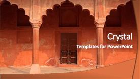  Presentation with taj mahal - PPT layouts consisting of famous taj mahal agra background and a tawny brown colored foreground