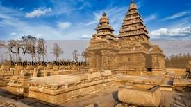  Presentation with india temple - Presentation theme with famous-tamil-nadu-landmark-shore background and a coral colored foreground