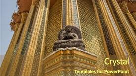  Presentation with bangkok - Colorful slide set enhanced with famous temple at bangkok thailand backdrop and a tawny brown colored foreground