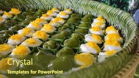  Presentation with thai dessert - Amazing PPT layouts having famous-thai-pudding-with-coconut backdrop and a tawny brown colored foreground