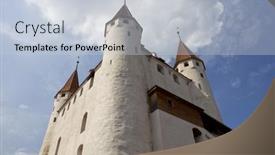  Presentation with switzerland - Amazing presentation theme having famous-thun-castle-in-switzerland backdrop and a  colored foreground