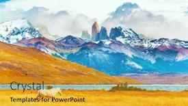  Presentation with wild horses - PPT layouts having famous-torres-del-paine-park background and a gold colored foreground