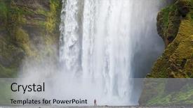  Presentation with tourist - Slide set enhanced with famous tourist attraction of iceland background and a light gray colored foreground