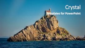  Presentation with swallow - Presentation design featuring famous tourist destination and swallow background and a teal colored foreground