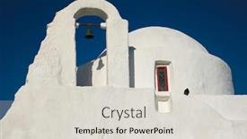  Presentation with orthodox - PPT layouts with famous-tourist-landmark-of-greece background and a light gray colored foreground