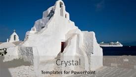  Presentation with orthodox - Audience pleasing PPT layouts consisting of famous-tourist-landmark-of-greece backdrop and a light gray colored foreground