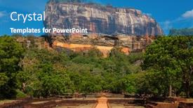  Presentation with lion - Amazing PPT theme having famous-tourist-landmark-of-sri backdrop and a teal colored foreground