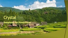  Presentation with traditional games - PPT layouts enhanced with famous traditional japanese village ogimachi background and a tawny brown colored foreground