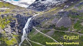  Presentation with adventure - Presentation theme consisting of famous-troll-staircase-trollstigen background and a tawny brown colored foreground