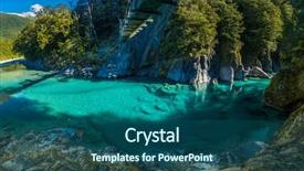  Presentation with new zealand - Slides featuring famous turist attraction - blue pools background and a ocean colored foreground