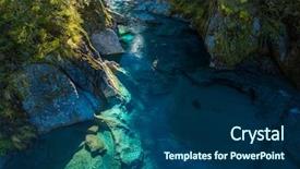  Presentation with new zealand - Cool new PPT theme with famous turist attraction - blue pools backdrop and a ocean colored foreground