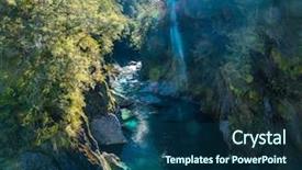  Presentation with new zealand - PPT theme with famous turist attraction - blue pools background and a ocean colored foreground