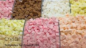  Presentation with turkish - Beautiful PPT theme featuring famous turkish delights on the market backdrop and a coral colored foreground