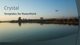  Presentation with horizon - Slide deck enhanced with famous-u-bein-bridge background and a light blue colored foreground