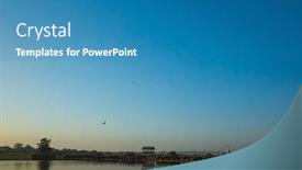  Presentation with horizon - Slide set consisting of famous-u-bein-bridge background and a teal colored foreground