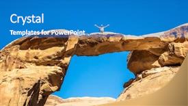  Presentation with rum - Colorful presentation theme enhanced with famous um frouth rock arch backdrop and a teal colored foreground