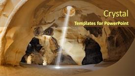  Presentation with caves - Presentation theme enhanced with famous-underground-national-park-beit background and a tawny brown colored foreground