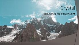  Presentation with mountains - Colorful slides enhanced with famous-ushba-peak-caucasus-mountains backdrop and a light blue colored foreground