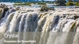  Presentation with fall waterfall - Presentation theme enhanced with famous victoria falls background and a gray colored foreground