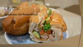  Presentation with taiwan - Colorful slide set enhanced with famous-vietnamese-sandwich backdrop and a coral colored foreground