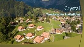  Presentation with alps - Colorful slide set enhanced with famous-village-grindelwald-in-swiss backdrop and a ocean colored foreground