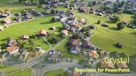  Presentation with alps - Slide deck having famous-village-grindelwald-in-swiss background and a tawny brown colored foreground