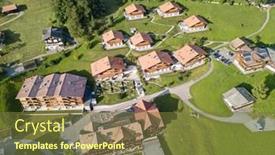  Presentation with alps - Cool new slide deck with famous-village-grindelwald-in-swiss backdrop and a tawny brown colored foreground