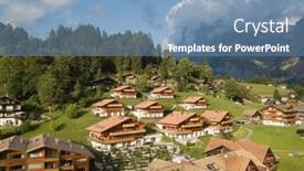  Presentation with alps - Amazing slide set having famous-village-grindelwald-in-swiss backdrop and a teal colored foreground
