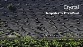  Presentation with volcanic eruption sopka klyuchevskoy volcano - PPT layouts enhanced with famous-vineyards-of-la-geria background and a dark gray colored foreground
