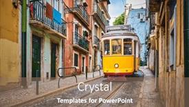  Presentation with tram - Presentation theme with famous-vintage-yellow-tram-28 background and a coral colored foreground