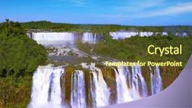  Presentation with todays world - Slide set consisting of famous waterfalls in the world background and a tawny brown colored foreground