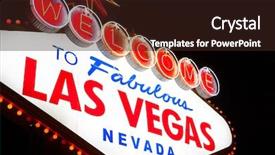  Presentation with las vegas sign - Colorful presentation theme enhanced with famous welcome to fabulous las backdrop and a wine colored foreground