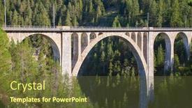  Presentation with ikan mackarels line up - Presentation theme featuring famous-wiesener-viaduct background and a tawny brown colored foreground