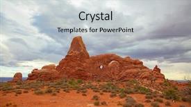  Presentation with arches national park - Beautiful slide deck featuring famous windows in the arches backdrop and a light gray colored foreground