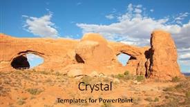  Presentation with arches national park - PPT theme with famous windows in the arches background and a yellow colored foreground