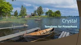  Presentation with buildings - Slide set enhanced with famous-wooden-buildings background and a ocean colored foreground