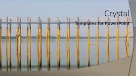  Presentation with bridge - PPT layouts with famous-wooden-u-bein-bridge background and a light blue colored foreground